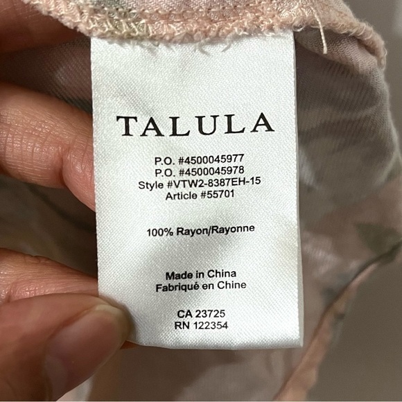 ARITZIA Talula Bayberry Blush Pink Floral Babydoll Mini Summer Dress Size XS - Picture 9 of 9